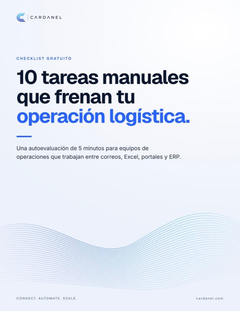 Portada del checklist de Cardanel: 10 tareas manuales que frenan tu operación logística